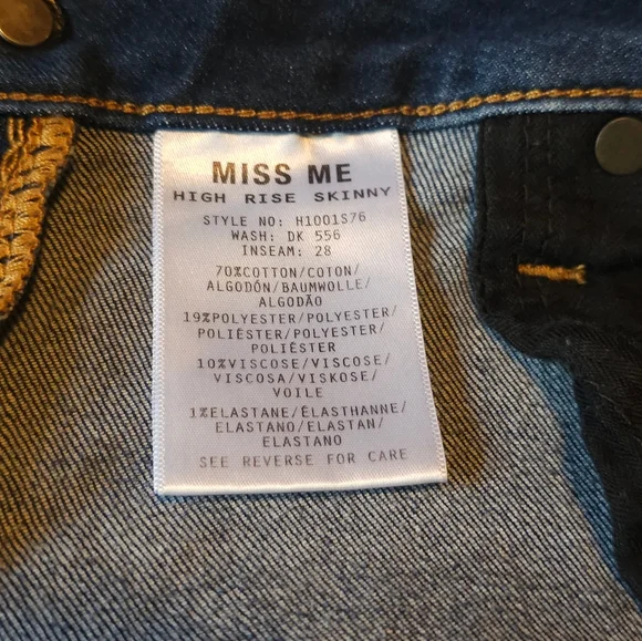 Miss Me High Rise Skinny Jeans Size 30 - Picture 5 of 6
